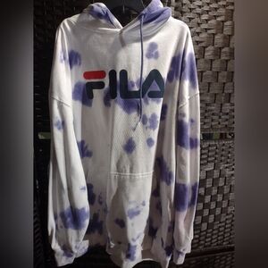 Fila Men's Big & Tall Classic Pullover Hoodie Purple White Splatter 5XL
